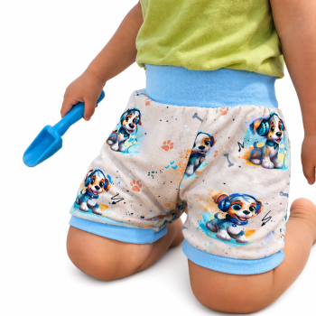 Kurze Pumphose Music Hunde – Leichte Sommerhose aus Baumwolljersey